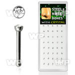 4f4epk display w of surgical steel nose bone 1mm 2mm round clea nose piercing