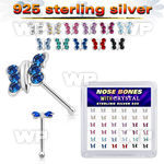 4f4hrjzy silver nose pins 22g butterfly crystals 36