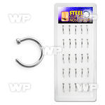 4f6bue display box 25 pcs of surgical steel clip on nose ring belly piercing