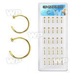 4f6bul box w of gold ion plated 316l steel fake nose clips in nose piercing
