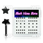 4f7e box w black acrylic nose bone 0 8mm 3mm star tops nose piercing