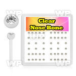 4f7et box w clear acrylic nose bone 0 8mm 2mm clear round crys nose piercing