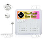 4f7k9 box of clear acrylic l shaped nose stud 0 8mm 1mm 1 5m nose piercing