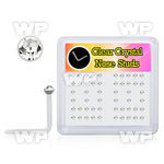 4f7kl box of clear acrylic l shaped nose stud 0 8mm 1 5mm roun nose piercing