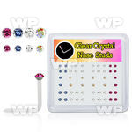 4f7zp box of clear acrylic l shaped nose stud 0 8mm 1mm 1 5m nose piercing