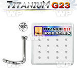 4fhu3e box w g23 titanium nose screw spirals 1mm press fit clea nose piercing