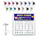 4fj5kj box w silver 925 nose bone moon shaped top mixed color nose piercing