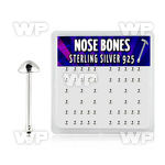 4fq6u box of silver nose bone plain cone shaped top nose piercing