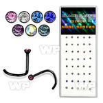 4fu3s box w black ion plated surgical steel nose screw spirals nose piercing