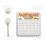 4fu4maz box w silver 925 nose bone 3mm faux pearl ball tops nose piercing