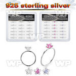 4fuxjfl silver seamless nose ring 22g star color cz