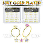 4fuxjfli 18kt finish silver seamless nose ring 22g star 18