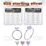 4fuxjfs silver seamless nose ring 22g hearted color cz 18