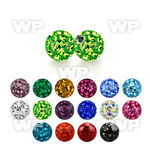 4mm multi crystal ball w resin cover & 0.8mm threading