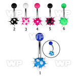 4u63x steel belly ring lower silicone coosh ball upper 5mm pla belly piercing