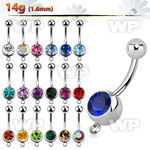 4ue6ix steel belly ring w 8mm press fit jewel ball an upper belly piercing