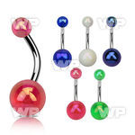 4uhq74 flexible acrylic belly ring 5 8mm ab coated acrylic ball belly piercing