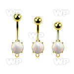 4ura15x gold finish implantgrade steel navel bananabell opal