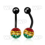 4urdata ion plated steel belly ring multi crystal ferido ball ras belly piercing