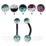 4urkda3w ion plated steel belly ring 5mm 6mm multi crystal ferid belly piercing
