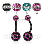 4urkdai1 ion plated steel belly ring multi crystal ferido glued belly piercing