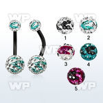 4urkdai6 ion plated steel belly ring multi crystal ferido glued belly piercing