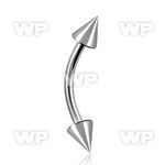 4uw6u0 316l steel micro banana w 4mm cones eyebrow piercing
