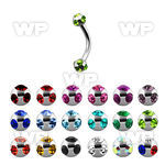4uw6z surgical steel mircro banana 1 2mm 3mm multi jewel ball eyebrow piercing