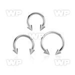 646uj surgical steel cbr horseshoe 1 6mm 4mm cones ear lobe piercing