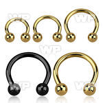 64arek black ion plated surgical steel cbr horseshoe 2mm extern belly piercing