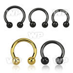 64arep black ion plated surgical steel cbr horseshoe 2 5mm inte belly piercing