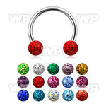 64da0 surgical steel cbr horseshoe 1 6mm 4mm multi crystal bal belly piercing