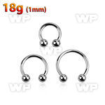 64et4z surgical steel cbr horseshoe 1mm 3mm balls length 1 4 eyebrow piercing