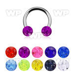 64irs steel horseshoe circular bar acrylic glitter balls 5mm