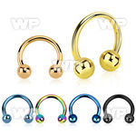 64r40 ion plated surgical steel cbr horseshoe 1 6mm 4mm ball belly piercing