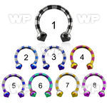 64rbey zebra striped pvd surgical steel cbr horseshoe 1 2mm 3mm belly piercing