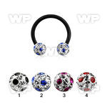 64rday7 ion plated surgical cbr horseshoe 1 6mm 6mm multi crysta belly piercing