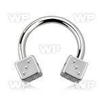 64w3180 surgical steel cbr horseshoe 1 2mm 4mm dices belly piercing