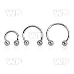 64w40 surgical steel cbr horseshoe 1 2mm 4mm ball ear lobe piercing