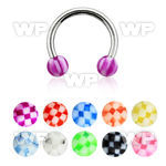 64w462 surgical steel cbr horseshoe 1 2mm 3mm acrylic checker belly piercing