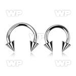 64w6u0 surgical steel cbr horseshoe 1 2mm 4mm cones ear lobe piercing