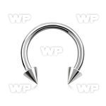 64w6uks surgical steel cbr horseshoe 1 2mm 2 5mm cones belly piercing