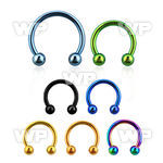 64wr4 ion plated surgical steel cbr horseshoe 1 2mm 3mm ball ear lobe piercing