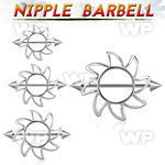 6uumepz sun shaped nipple shield surgical steel barbell 1 6mm nipple piercing