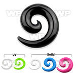 7665 spiral coil taper made from solid acrylic or uv acrylic ear lobe piercing
