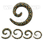 7665d acrylic spiral coil tapersnake skin pattern print ear lobe piercing