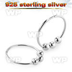 7i3w1kk silver seamless nose ring triple moveable balls