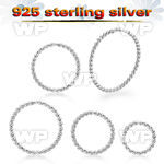 7i3wbokp silver seamless nose ring twisted wire 20g