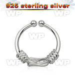 7i3wmek1 silver 925 fake septum piercing ring 1mm balinese wire septum piercing