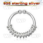 7i3wmek7 silver 925 fake septum piercing ring 1mm rope design septum piercing